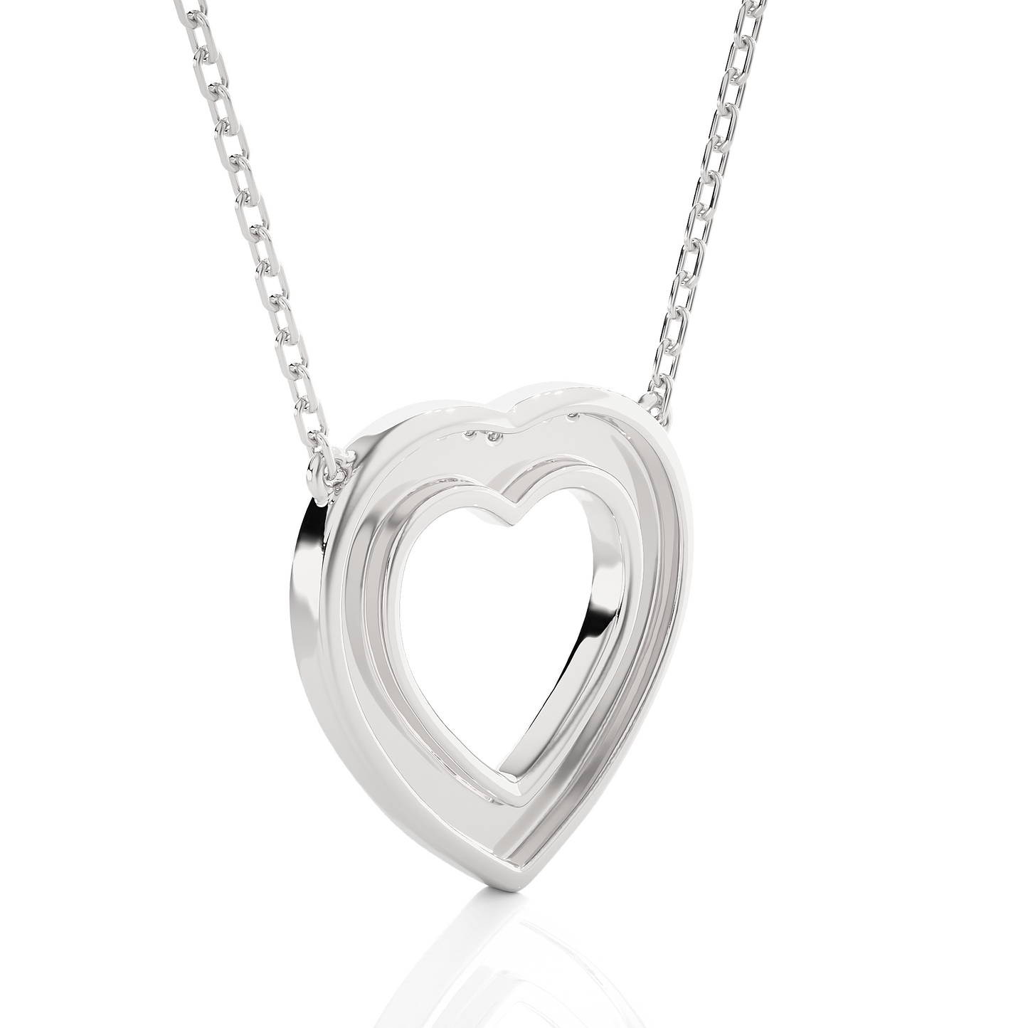 Vintage Heart Pendant with Exquisite Round Diamond Anniversary Gift For Her