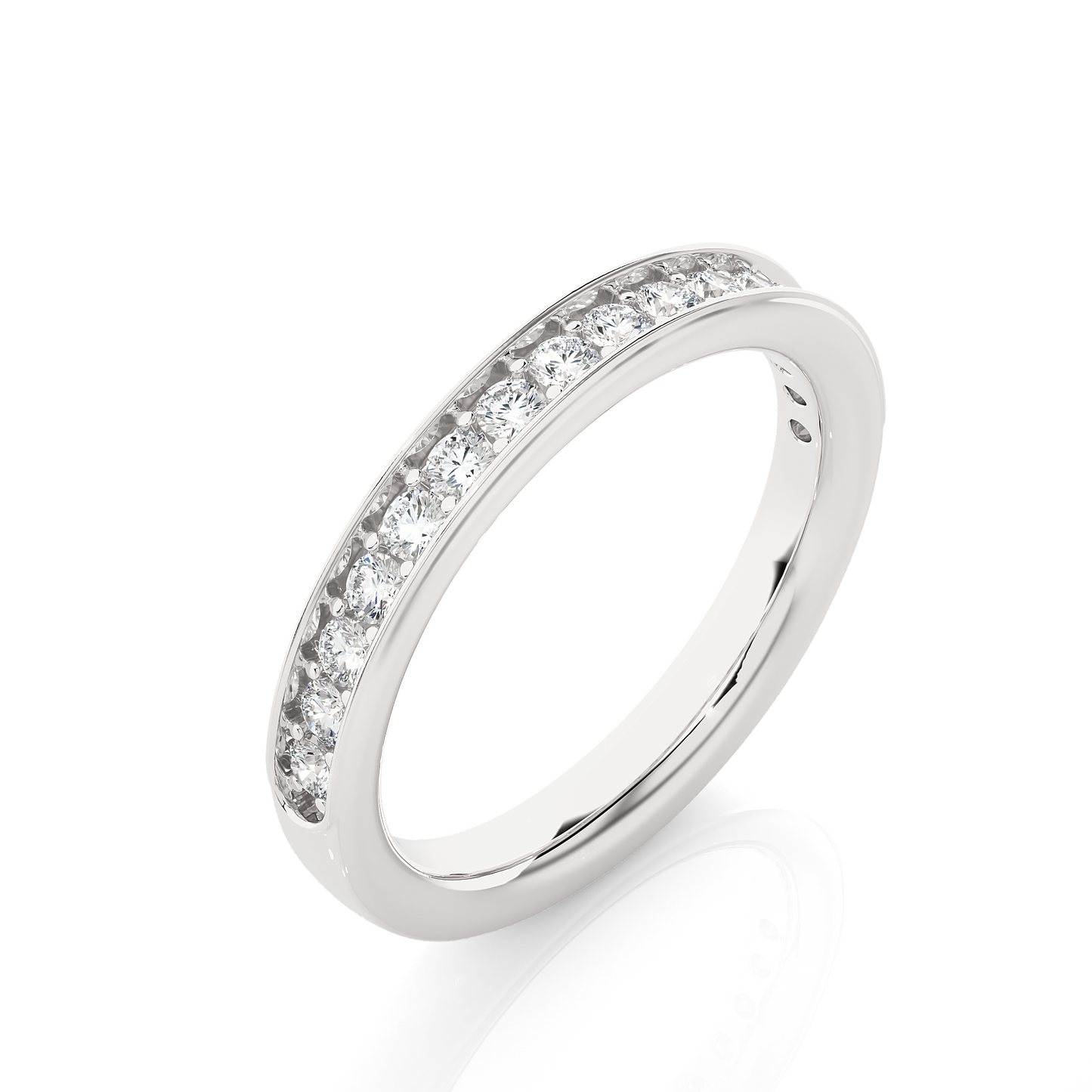 Full Eternity Round Shaped Wedding Band For Womens in 14K Solid With Natural Or Lab Diamonds
