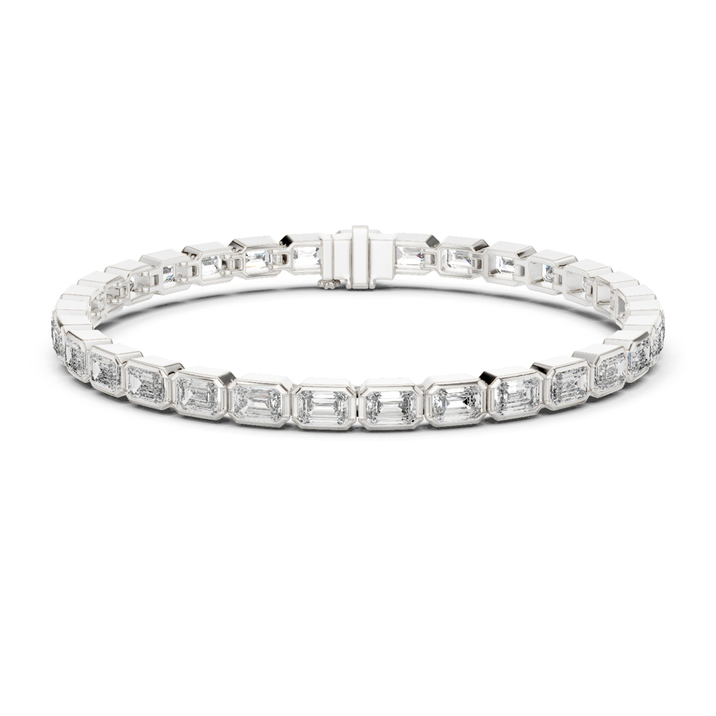 9.30Ct Emerald Cut Top Grade Diamond Elegant Minimalist Bezel Set Vintage Stunning Party Wear Bracelet  For Her