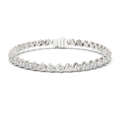 3.24  Ct Round Cut Top Grade Diamond Vintage Antique Delicate Stunning Party Wear Tennis Bracelet