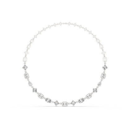 Round, Pear, Emerald,  Shapes Lab Grown Diamond 18k Solid Gold Vintage Classic Diamond Necklace