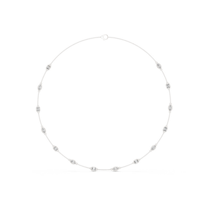 3.15 Ct Emerald & Marquise Cut Lab Grown Diamond Daily Wear Women Diamond Necklace