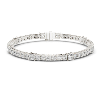 6.52Ct Round and Princess Cut White Colorless Lab Grown Diamond Unique Vintage Elegant Classic Wedding  Bracelet Gift For Women's