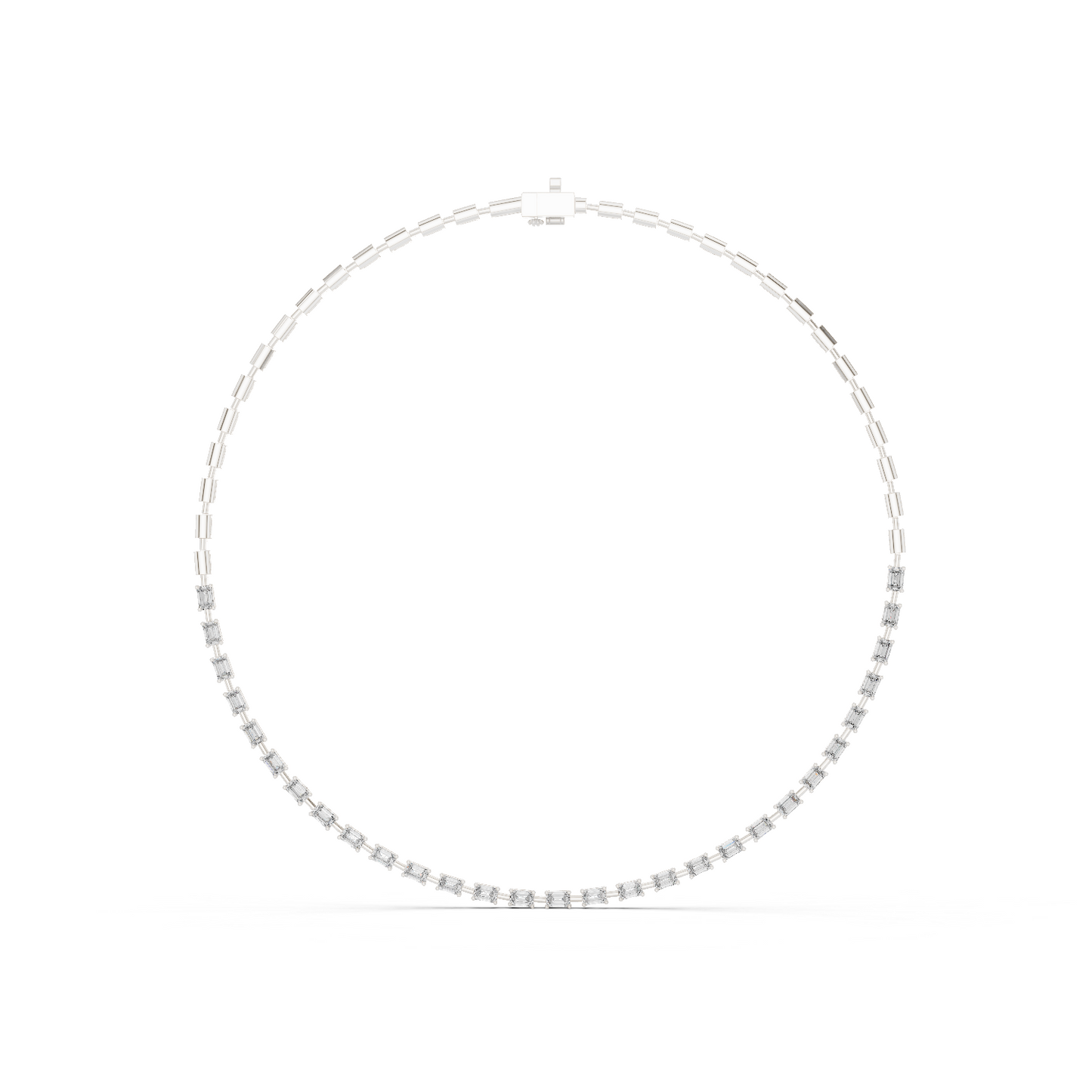6.09 Ct Emerald Cut Lab grown Diamond 18k Solid Gold Stunning Fabulous Diamond Necklace For Her