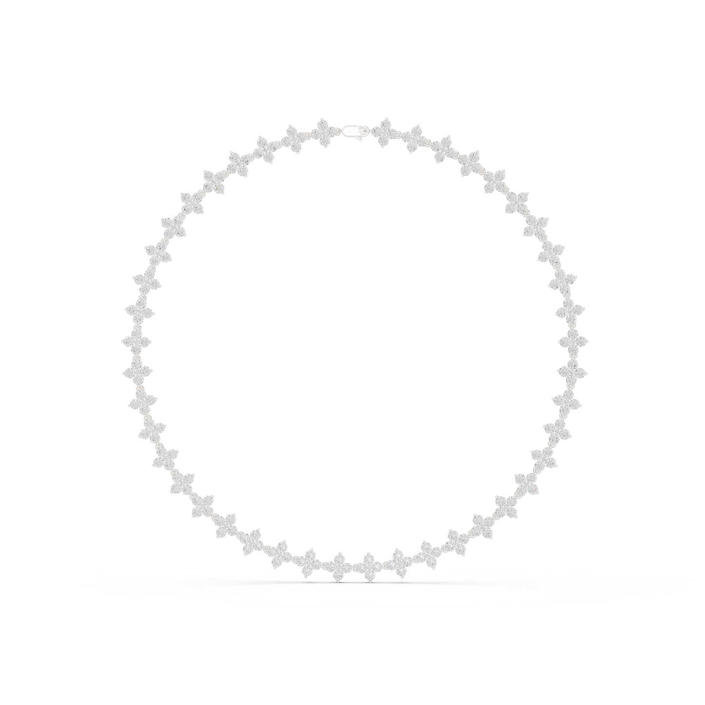 19.80 Ct 18K Solid Rose Gold Round Shapes Natural & Lab Grown Diamond Tennis Necklace Gift For Her