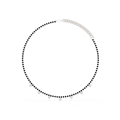 7 Stone 10k Solid White Gold Round Cut Lab Grown & Natural Diamond Graduation Necklace For Anniversary Gift