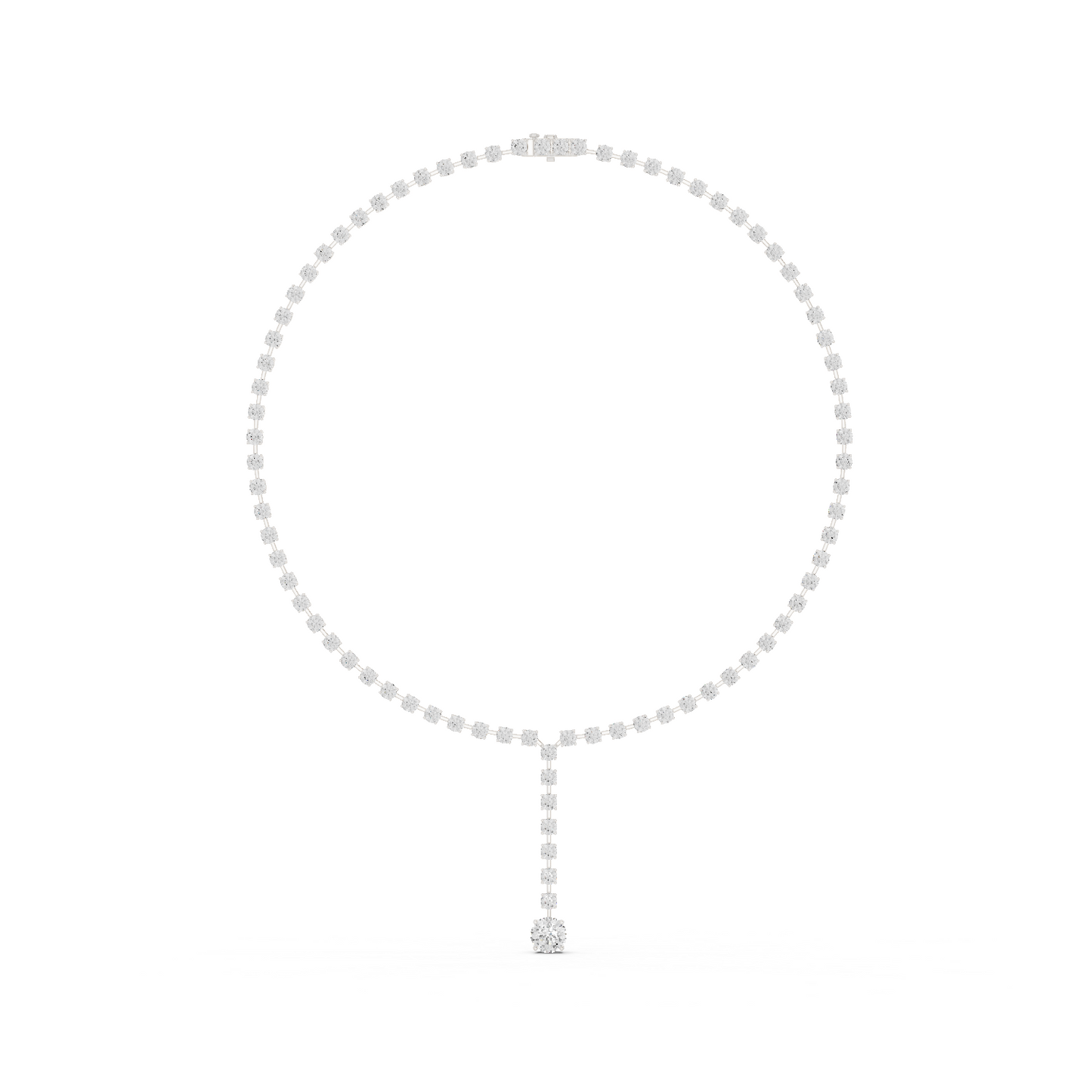 27.00 Ct Round Shape Lab Grown Diamond New Classic Look Party Wear Diamond Necklace For Women
