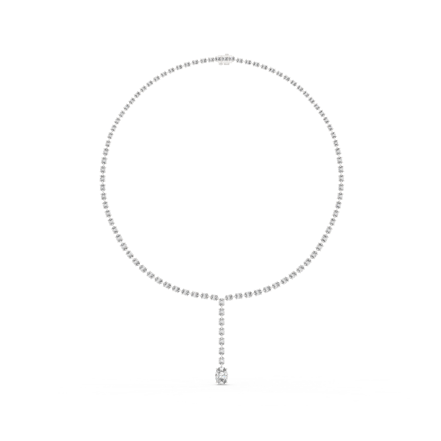 Oval Shape Lab Grown Diamond 10k Solid Rose Gold Fabulous Unique Diamond Necklace For Birthday Gift