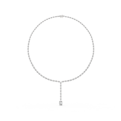 Oval Shape Lab Grown 10k Solid Rose Gold Fabulous Unique Diamond Necklace For Birthday Gift