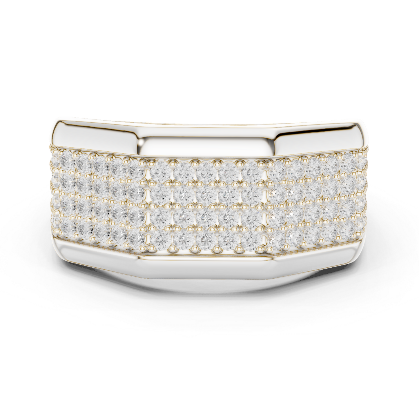 14k Solid White Gold 1.20 Carat Round Shape Natural & Lab Grown Diamond  Ring for Men Daily Use