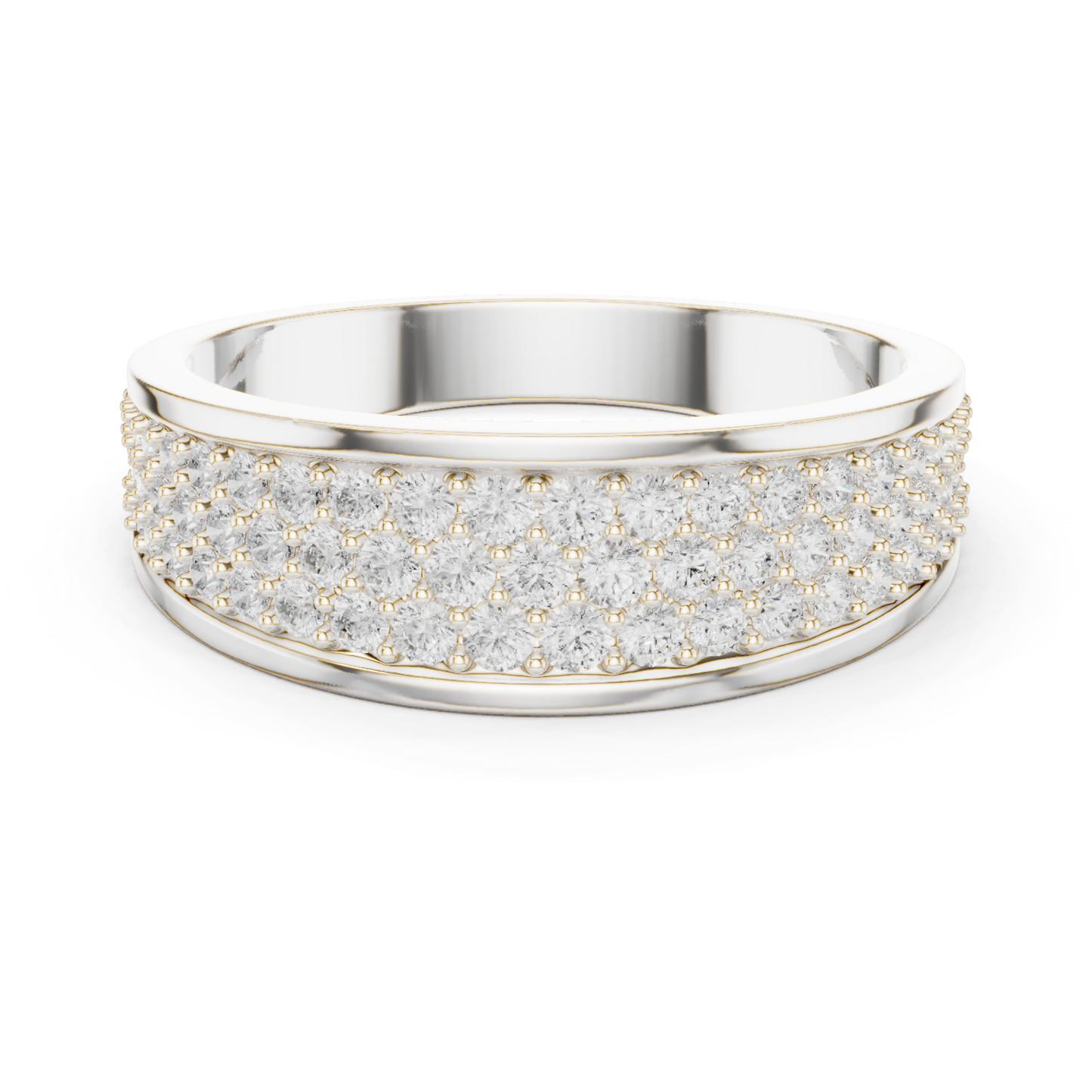 18k Solid Gold Round Shapes Lab grown & Natural Diamond Men Ring For Every Occasionally Wear For Her