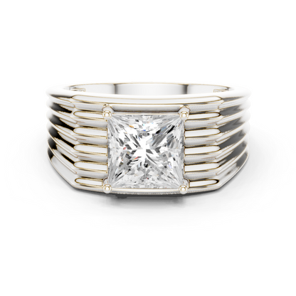 1.49 Ct Round Shape Lab grown Diamond 18k Solid Gold New  Stunning Fabulous Men Diamond Ring