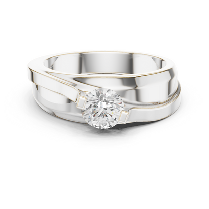 Lab grown Diamond Round Shapes 14k Solid Rose Gold Every Wear Wedding Wear Diamond Ring  For men's