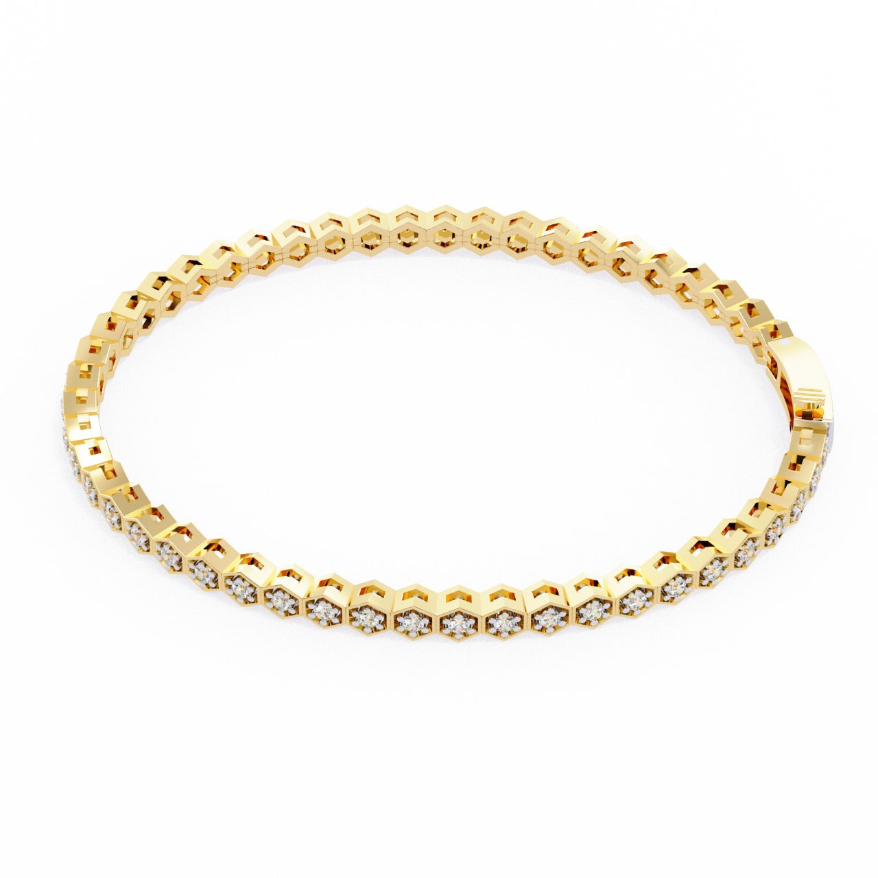 1.09CT Round Cut Lab Grown & Natural Diamond Hexagon Shape Cluster Vintage Dainty Tennis Dainty Bracelet Gift For Her