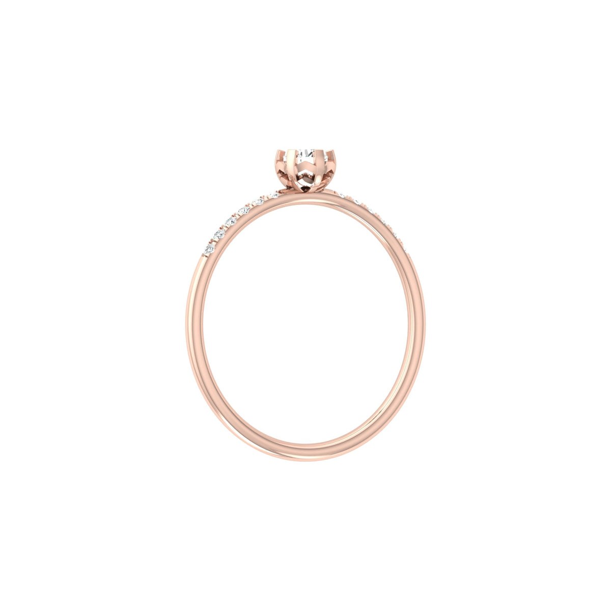 Women Unique Round Cut Lab Grown Diamond Accented Ring - HIGHCARAT DIAMONDS
