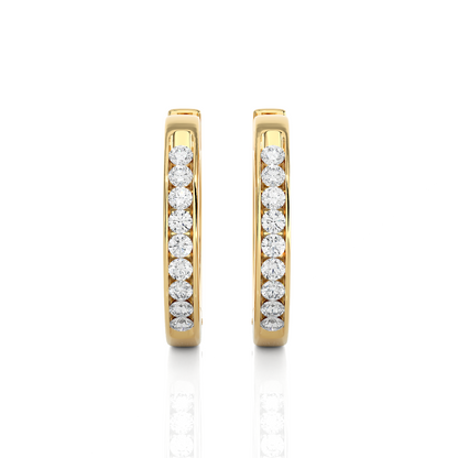 0.52 Carat Diamond Huggie Hoop Earrings For Women's Elegant Everyday Sparkle