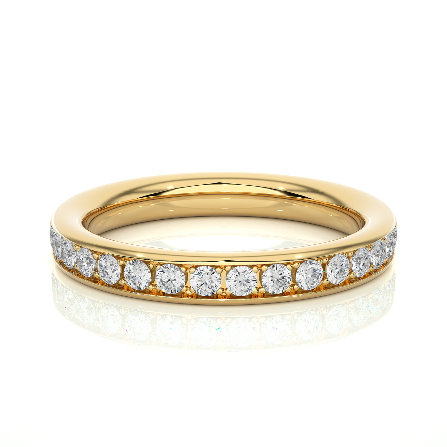 Labgrown 0.35 CT Round Cut Diamond Wedding Band Channel Set Anniversary Band For Her