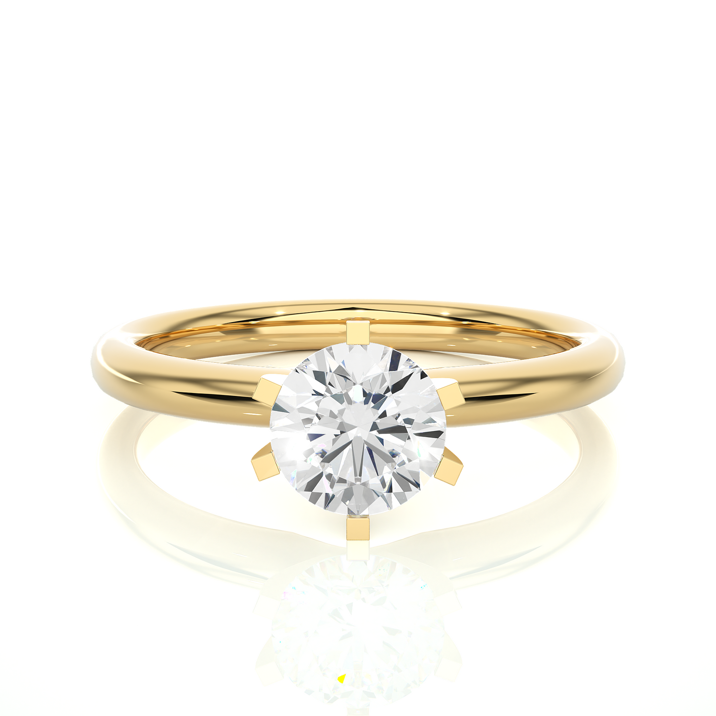 Round Cut Lab Diamond Solitaire Engagement Ring