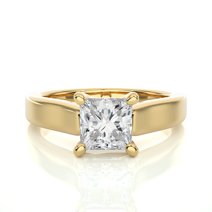 Princess Cut Lab Diamond Solitaire Engagement Ring