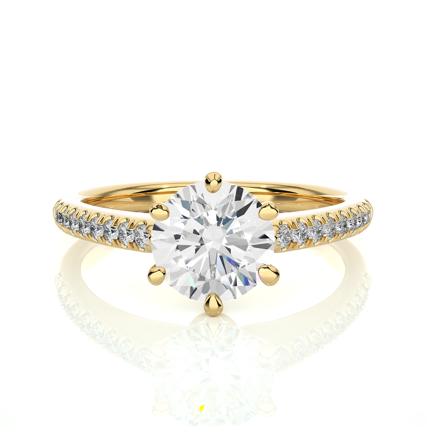 1.47 Carat Round Shaped Diamond Ring ,14K Solid Gold Luxury Diamond fabulous Ring For Her