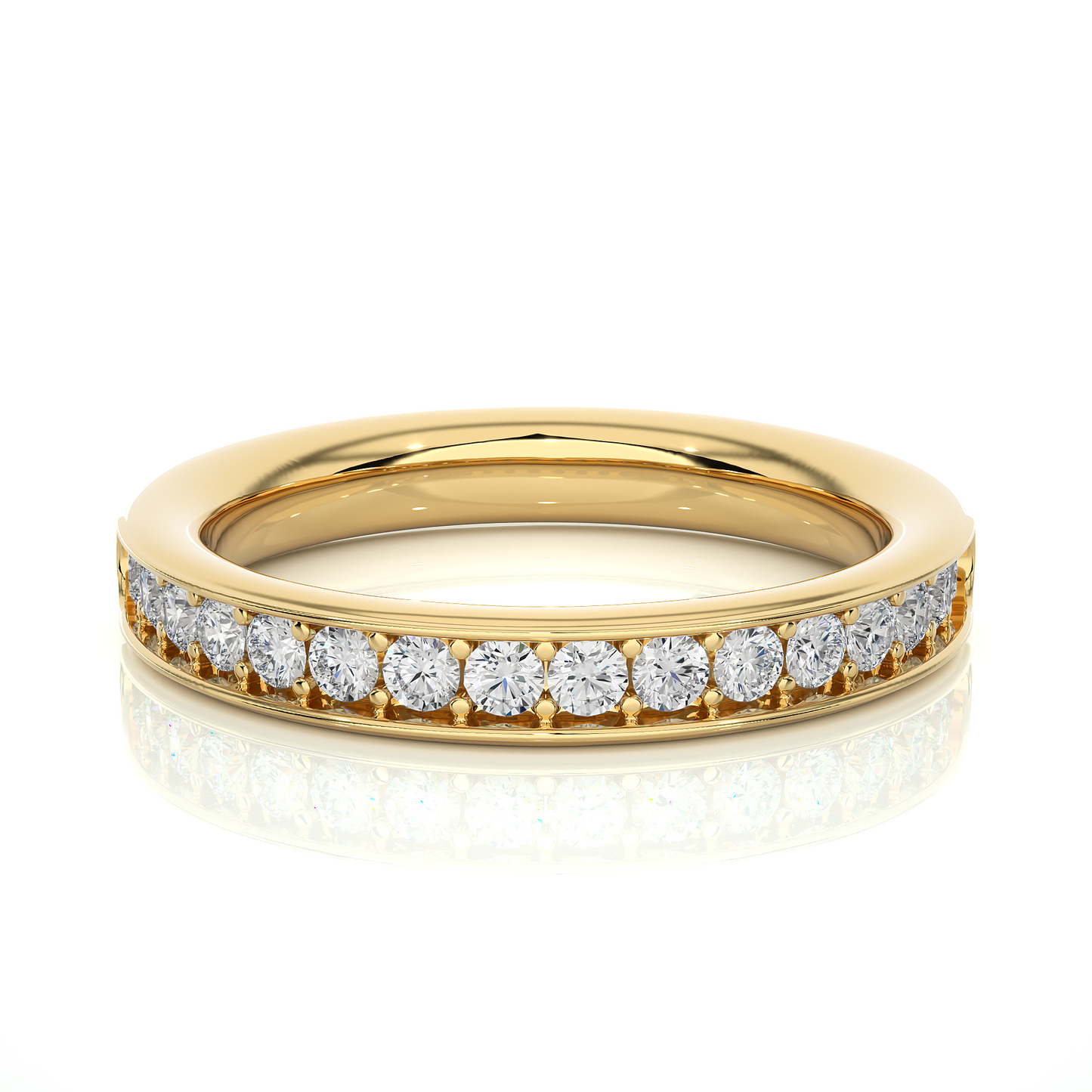 Full Eternity Round Shaped Wedding Band For Womens in 14K Solid With Natural Or Lab Diamonds