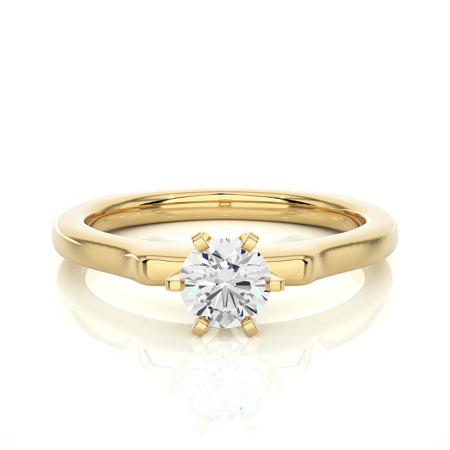 Lab Grown Round Diamond Six Claw Anniversary Ring