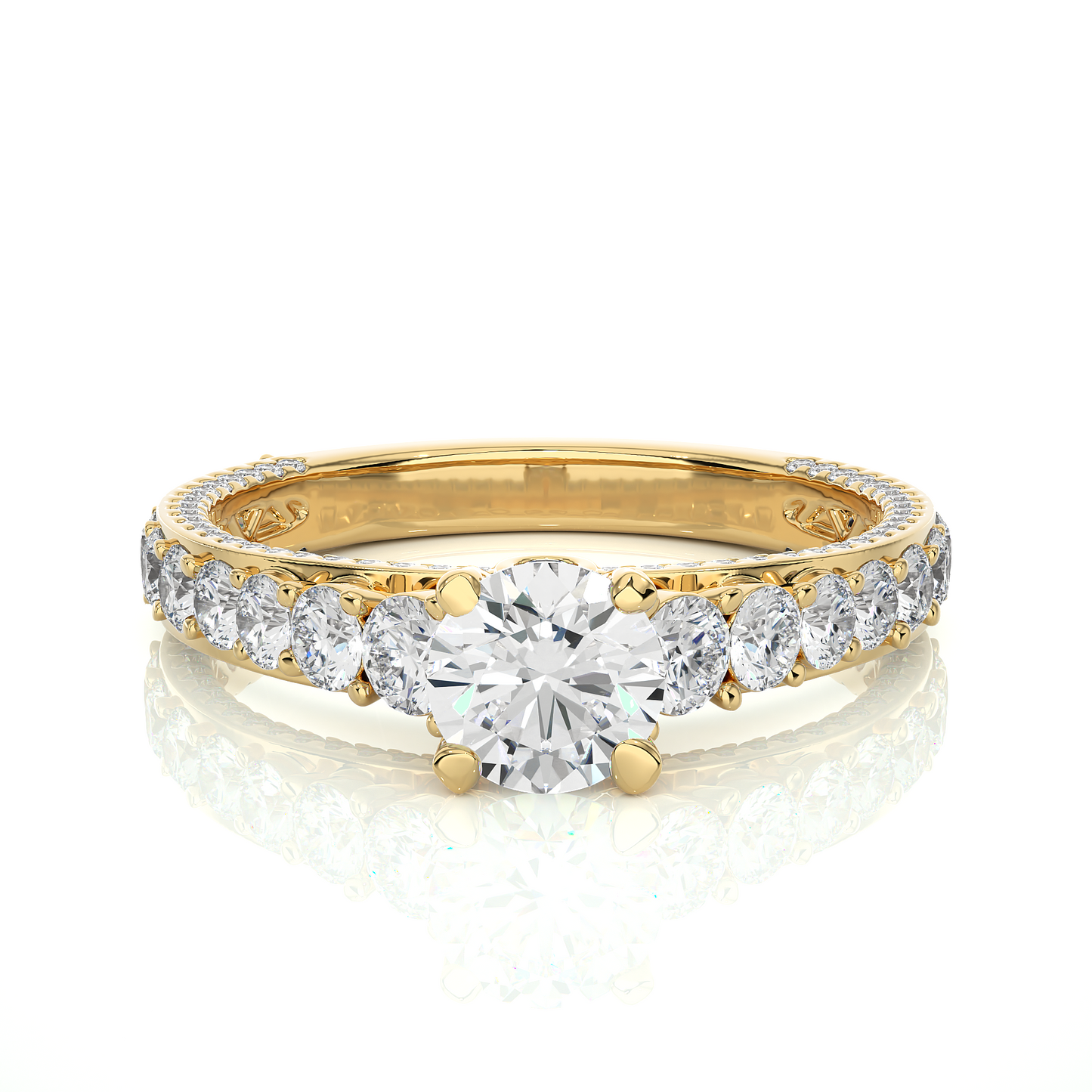 1.79 Ct Round Cut Lab Grown Diamond Fabulous 14K Accented Rings For Every Occasion,