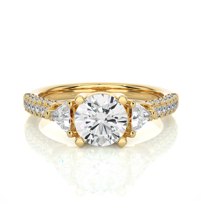 1.63 Ct Trillion Cut Lab grown Diamond Solitaire Wedding Ring14k Gift For Woman Jewelry