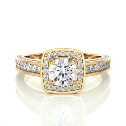 1.41 Carat Round Lab Grown Diamond Ring For her 14-18 K Solid Gold Accented Perfect for Wedding Ring