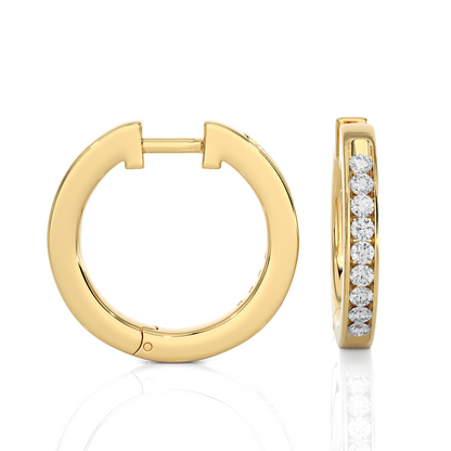 0.52 Carat Diamond Huggie Hoop Earrings For Women's Elegant Everyday Sparkle