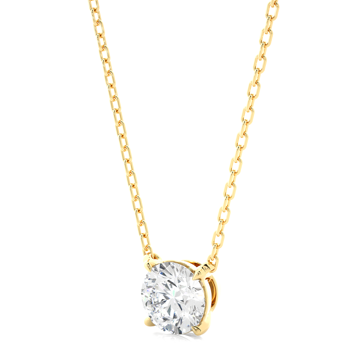 Handcrafted 14K Gold Labgrown Diamond Solitaire Pendant Necklace perfect gift for wife