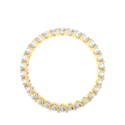 Full Eternity Wedding Band, Yellow Gold Stackable Bridal Matching Band For Her