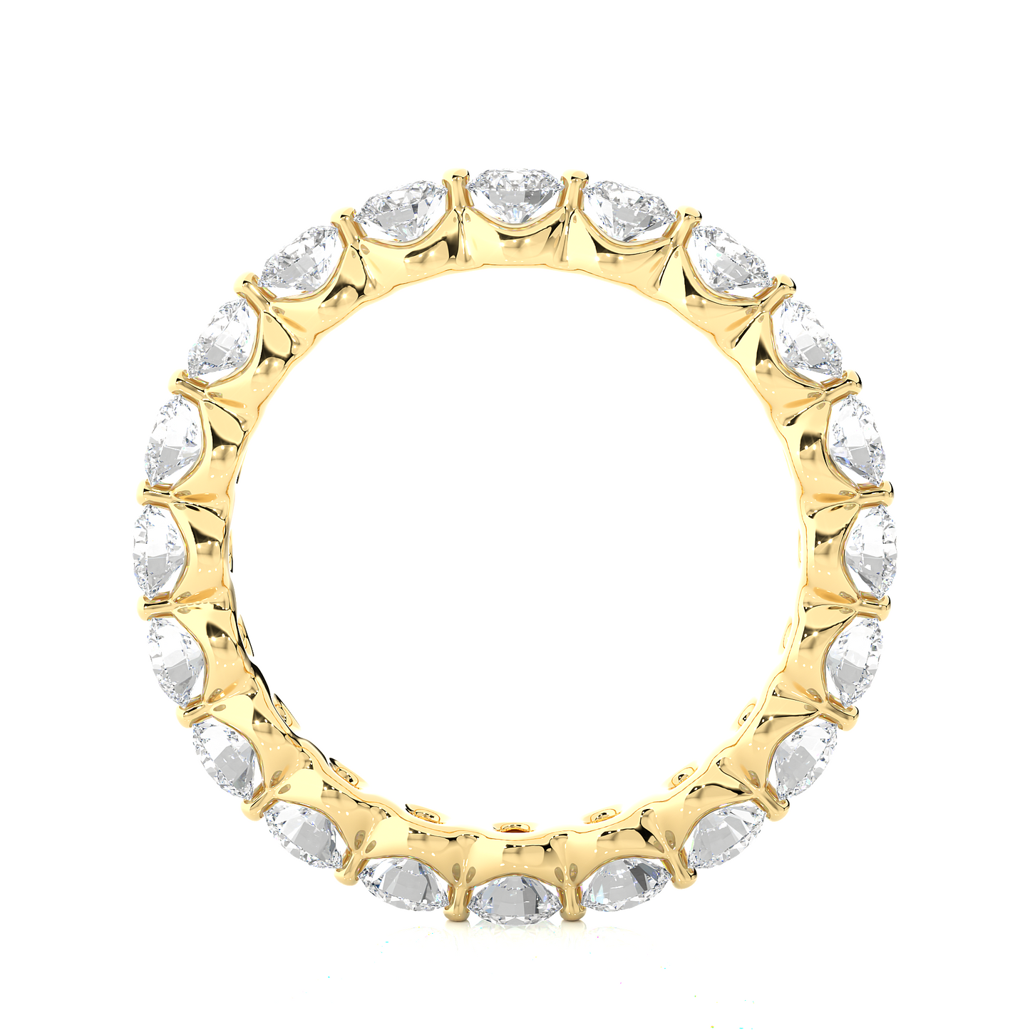 2.03 CT Channel Set Round Cut Lab Grown & Natural Diamond Colorless Engagement Ring, With 14K Solid White Gold