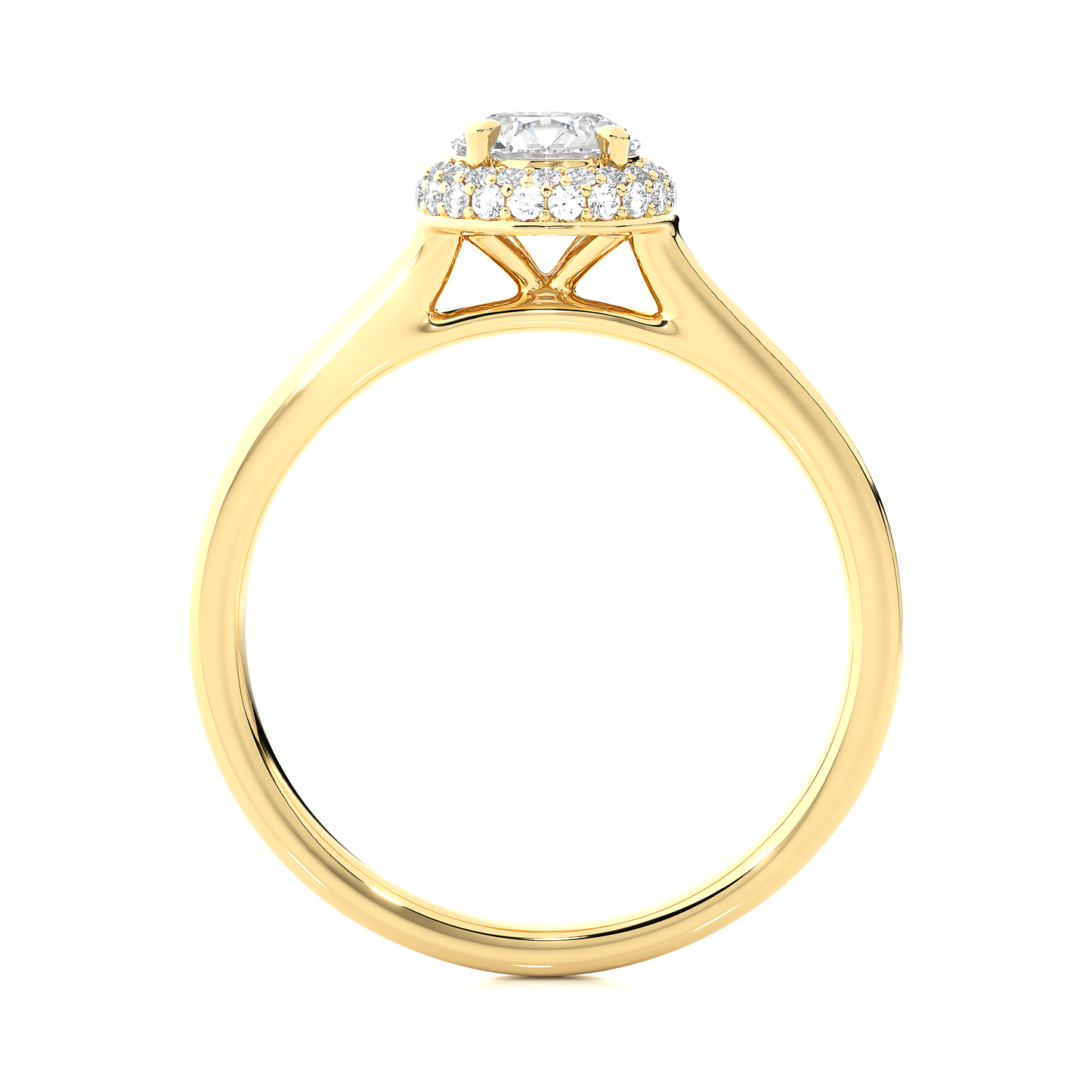14k Solid Rose Gold Round Shape Lab Grown Diamond Accented Ring very elegant For engagement
