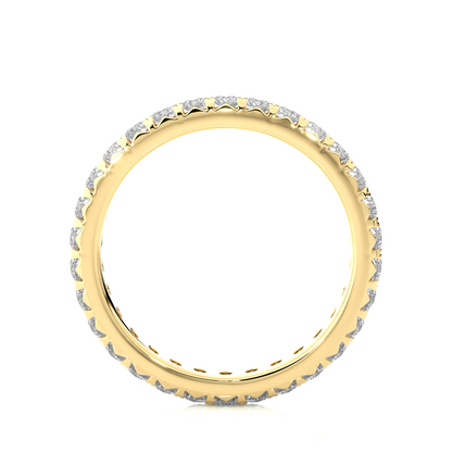 18k Solid Gold Natural or lab grown 1.04 Ct Round Diamond  Full Eternity Wedding Band Gift  For Her
