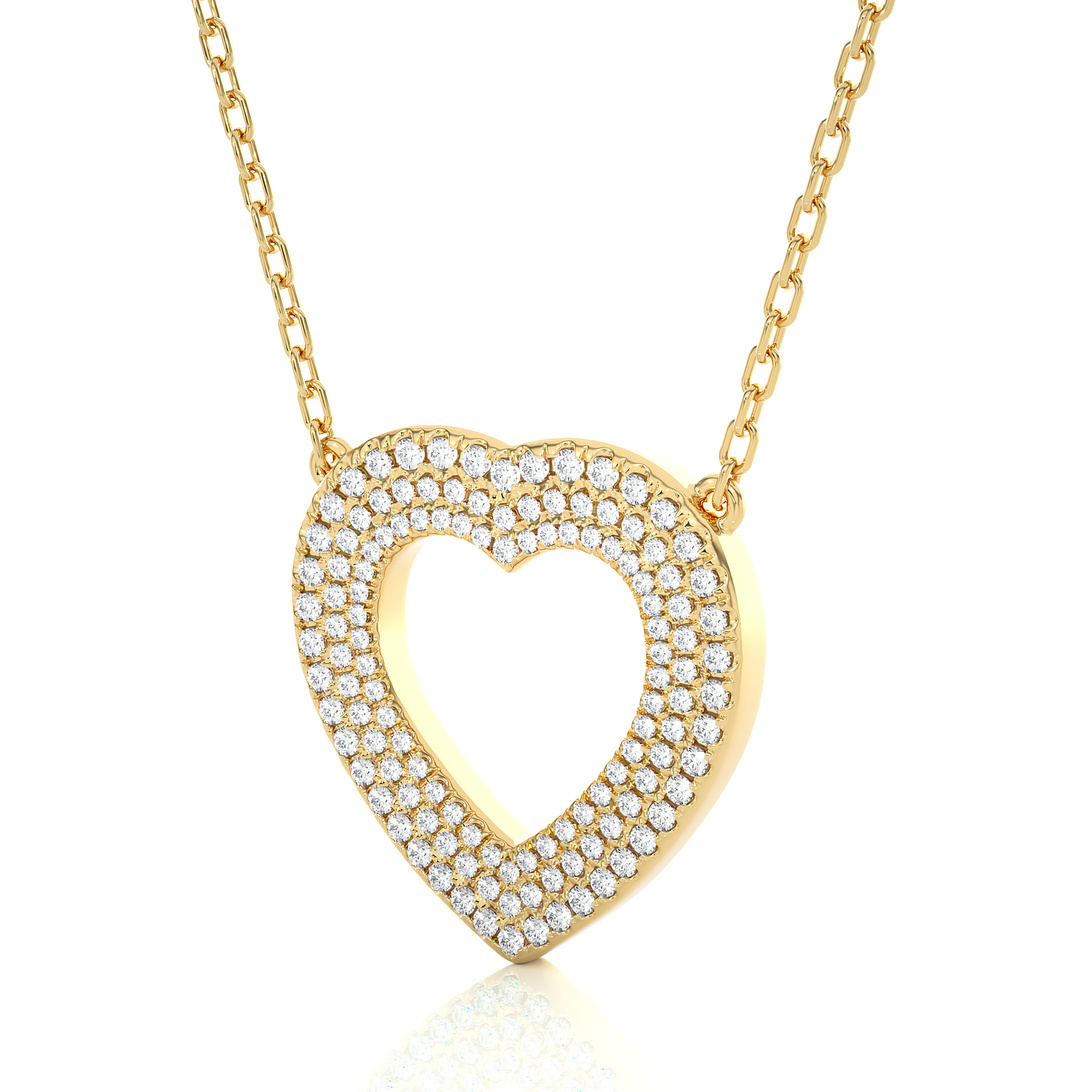 Vintage Heart Pendant with Exquisite Round Diamond Anniversary Gift For Her