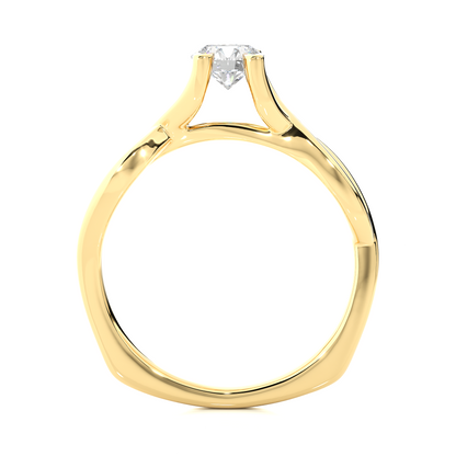 Lab Grown Round Diamond Solitaire Split Shank Ring