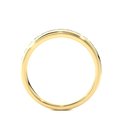 Eco-Friendly Round Diamond Channel Set Wedding Band Lab-Grown Sparkle Band For Wife