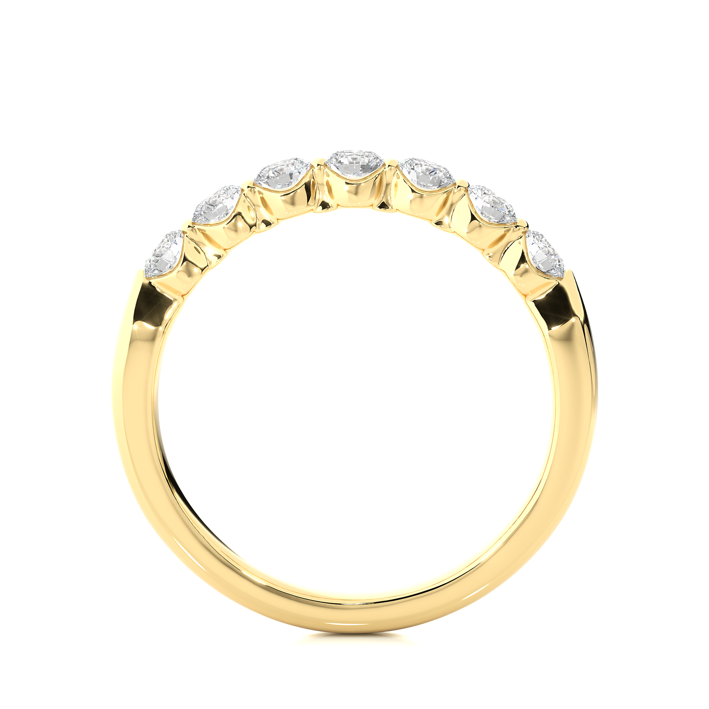 Timeless Shared Prong Diamond Eternity Band In 18K Solid Gold Bridal Wedding Ring Set