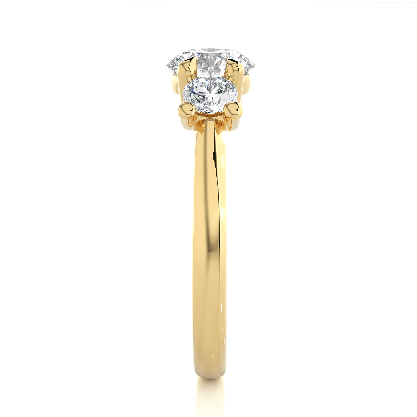 Three Stone Round 1.39 Carat Lab Grown Diamond Engagement Ring For Her