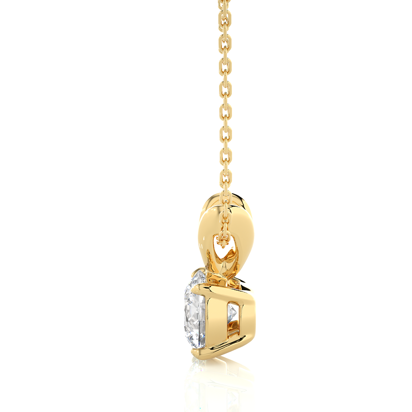 14K Gold Minimalist Diamond Pendant 0.59 CT Round Solitaire Necklace In labgrown Diamond