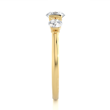 3 Stone Engagement Carat 10K Solid Gold lab Grown Diamond Ring, Perfect Anniversary Gift For Her