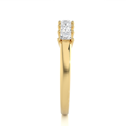 Princess Cut Half Eternity Band In 14K Solid Gold In Lab grown And Natural Diamonds
