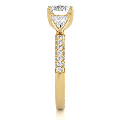 1.63 Ct Trillion Cut Lab grown Diamond Solitaire Wedding Ring14k Gift For Woman Jewelry