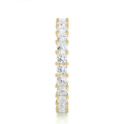 1.93 Ct Princess Cut Lab Grown Diamond 14k Solid Rose Gold Anniversary Full Eternity Band Ring For Her