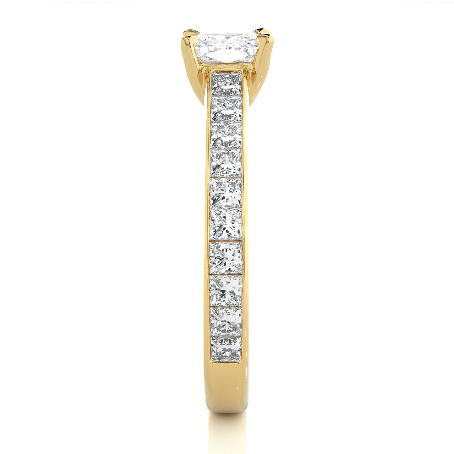 2.12 CT Cushion & Round Cut Lab Grown Diamond Accent Stone in 14k Gold Perfect Gift for Anyone Diamond Ring