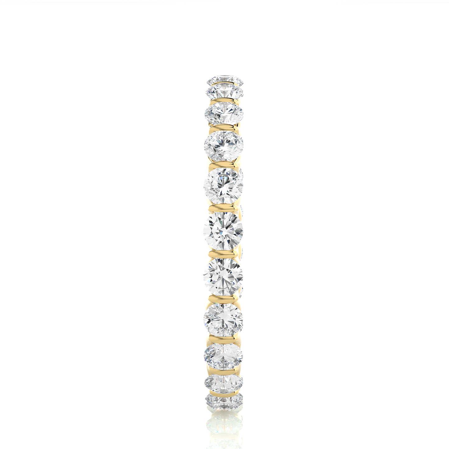 14K Solid Gold Full Eternity Round Cut Lab Grown & Natural Diamond Wedding Band For Women