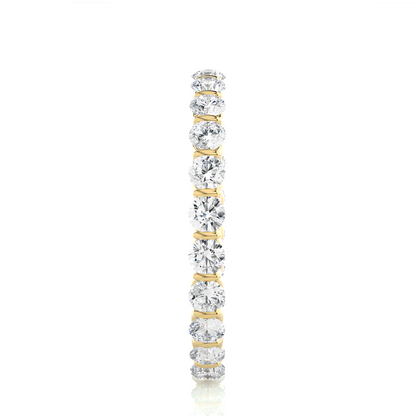 14K Solid Gold Full Eternity Round Cut Lab Grown & Natural  Diamond Wedding Band  For Women