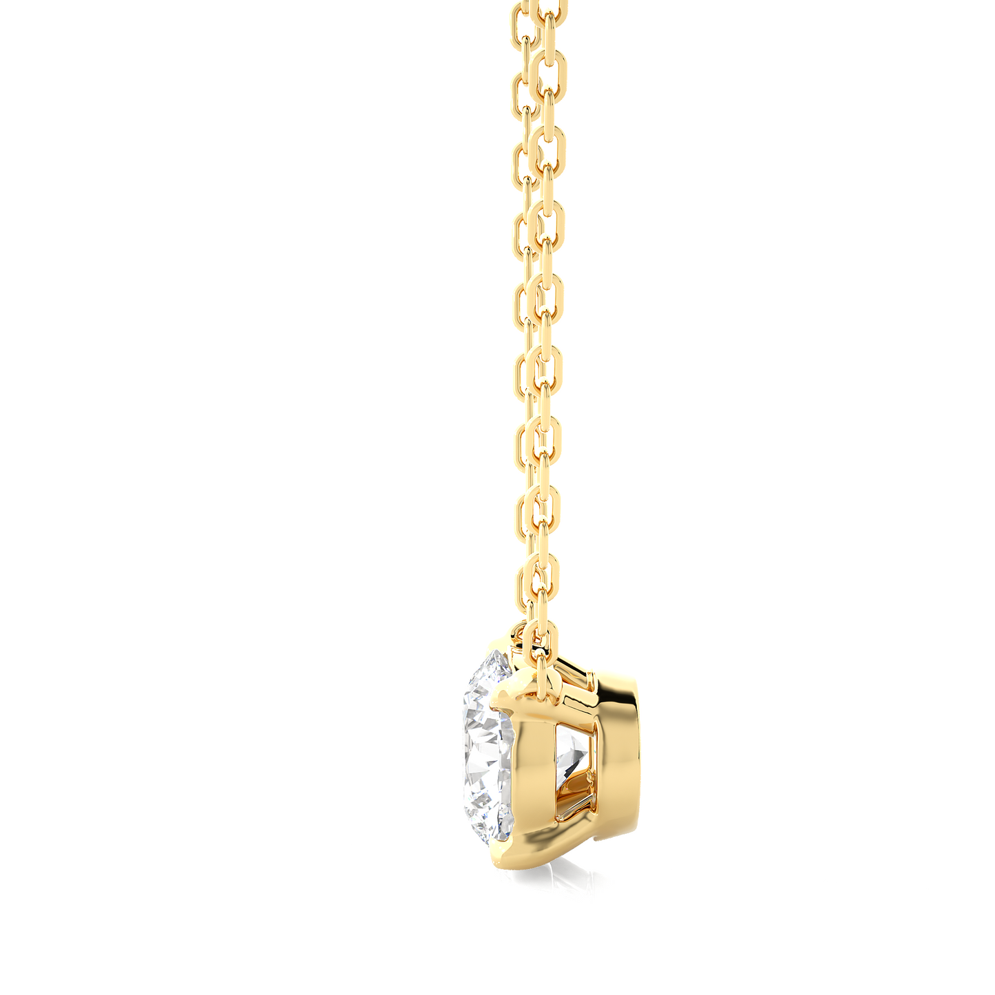 Handcrafted 14K Gold Labgrown Diamond Solitaire Pendant Necklace perfect gift for wife