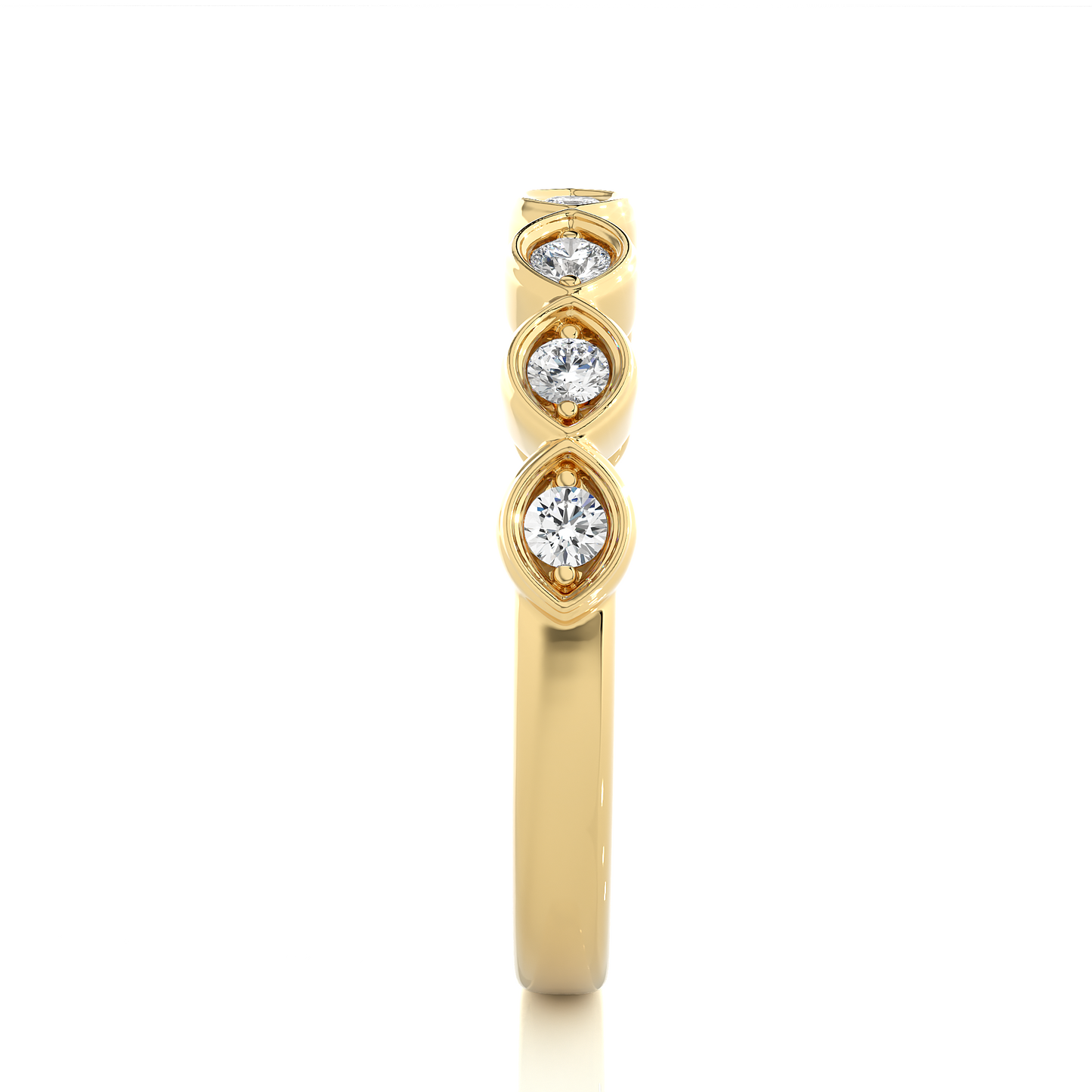 Round Lab-Grown Diamond Wedding Band Stunning Bezel Set Band For Women's In 18KT Solid Gold